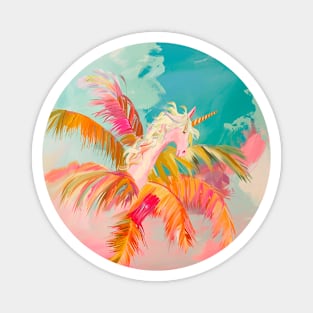 Unicorn and palm tree Magnet